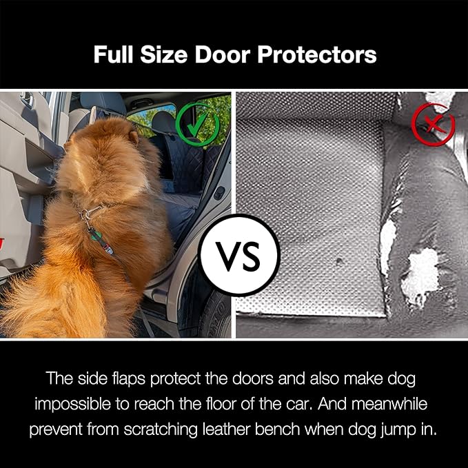 Truck Seat Cover for Dogs 100% Waterproof Back Seat Cover for Crew Cab Machine Washable X-Large Pet Hammock with Side Flap Against Dirt and Fur for Large SUV and Truck Dog Seat Protector