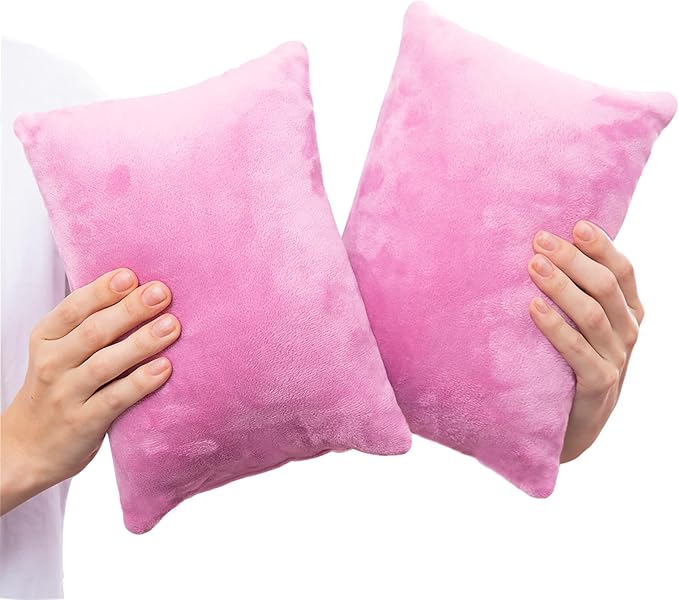 1 MIDDLE ONE 2 Pack Small Pillow, Memory Foam Mini Pillow 11 X 7 Inches for Travel, Sleeping, Nap and Neck, Knee, Lumbar Support, Tiny Cushion for Pet, Dogs (Purple)