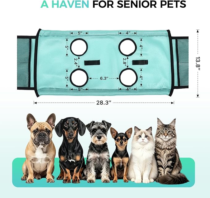 Pet Grooming Hammock with Stand, Foldable Design, Holds Up to 165 Lbs, Joint Protection for Dogs, Restraint Tool for Small & Medium Pets, Ideal for Home and Salon Daily Grooming