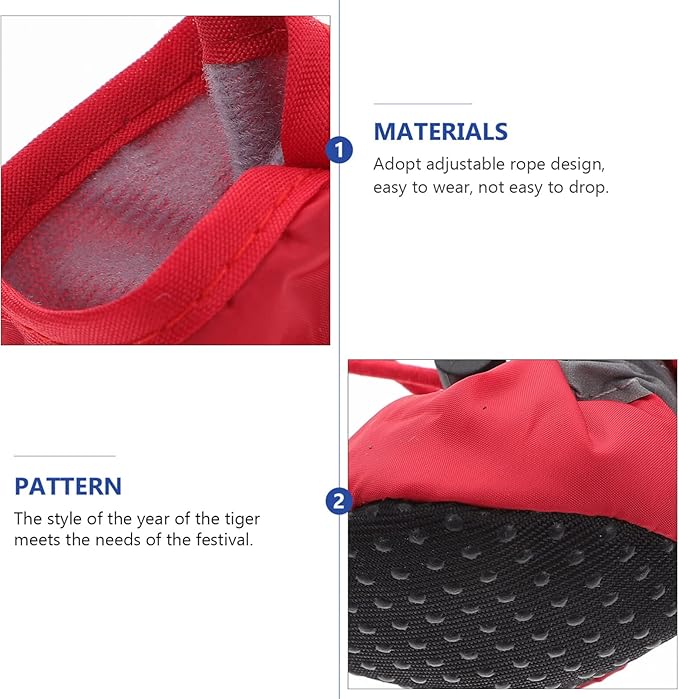 POPETPOP Waterproof Dog Rain Boots Set with Adjustable Straps Non-Slip Nylon and Cotton Paw Protectors for Small and Medium Dogs Outdoor Rain Shoes