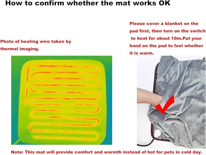 Pet Heating pad Outdoor Small Dog cat Heating pad Heated ped beds for Outside Dogs House Heater Electric Warming pad for Puppies with Timer,Chew Resistant Cord,Easy Clean,Waterproof
