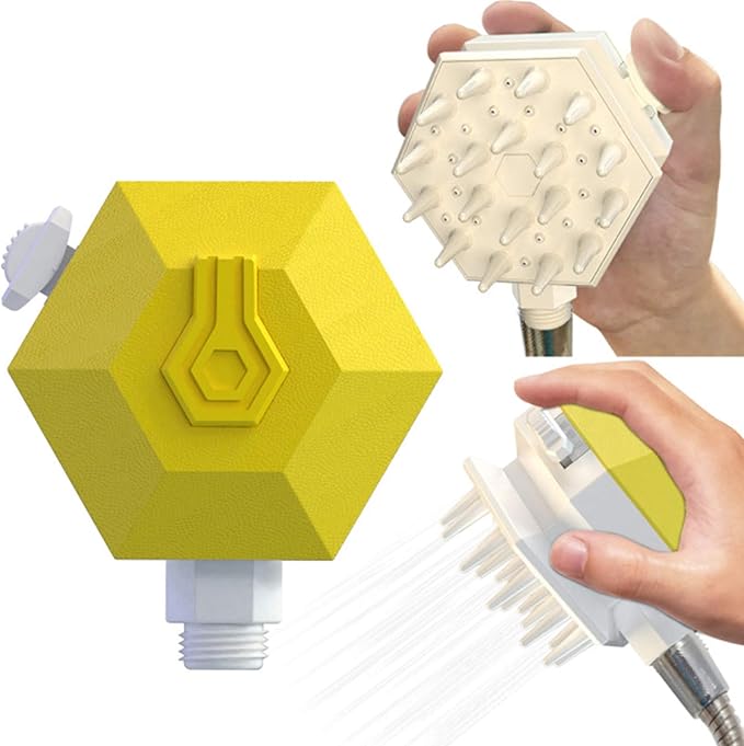 Dog Shower Sprayer Head Attachment Pet Grooming Combing Sprayer,Water Sprinkler Massaging Brush Nozzle for Dogs and Cats,Multi-Function Pet Shower Head for Dog Home Cleaning Bath