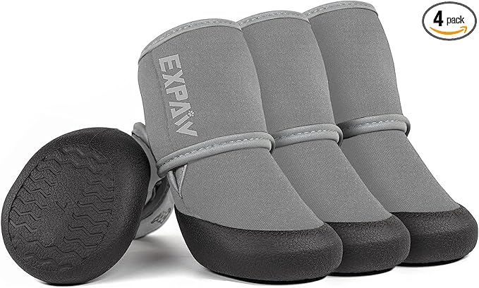 EXPAWLORER Waterproof Dog Shoes for Small Medium Large Dogs, Summer Dog Shoes for Cold Winter, Hiking Walking, Reflective Dog Booties for Outdoor Snow Rain Days, Anti-Slip Dog Boots & Paw Protectors