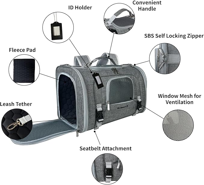 Mr. Peanut's Monterey Series Convertible Backpack Airline Approved Pet Carrier