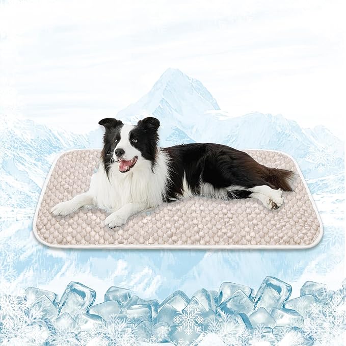 MICROCOSMOS Pet Cooling Mat & Sleeping Pad- Breathable Bubble Surface, EZ Clean. Keep Cooling for Pets, Kids and Adults in Summer.(Brown, 40" x 28")