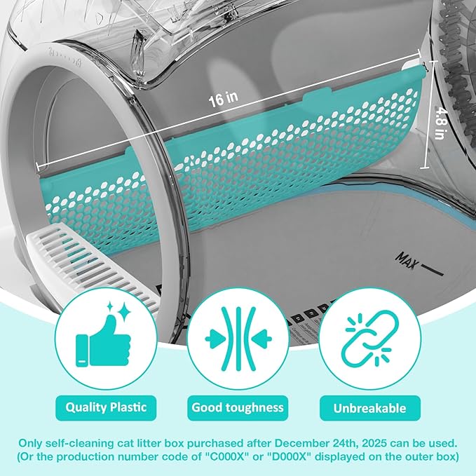 [Only for small-grained cat litter](small diameter) Cat Litter Filter Replacement Part for 65L+9L automatic Litter Box, Litter Accessory [Only Compatible with Orders Purchased After December 23, 2025]