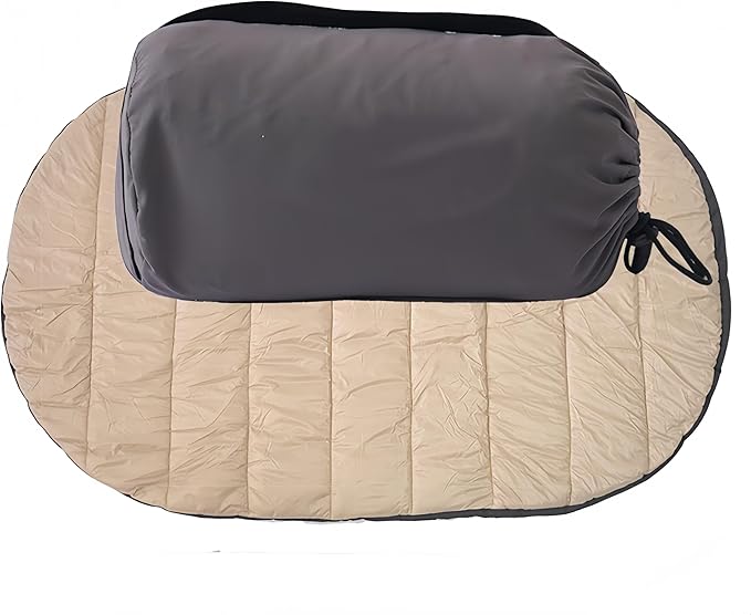 Portable Dog Travel Mat & Camping Pad, Foldable Dog Sleeping Mat with Carry Bag, Portable, Machine Washable Roll Up Pet Pad for All Breeds, Puppy, Outside, Car & Settle Mat, 33.46" x 27.26"