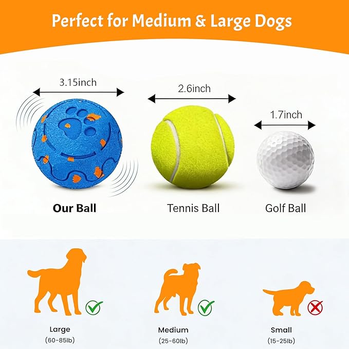 Interactive Dog Toys for Large Dogs, Automatic Moving, Bouncing, Rolling, Durable E-TPU Chew Resistant for Bored Energetic Medium Dogs, Rechargeable Waterproof for Indoor Outdoor Play