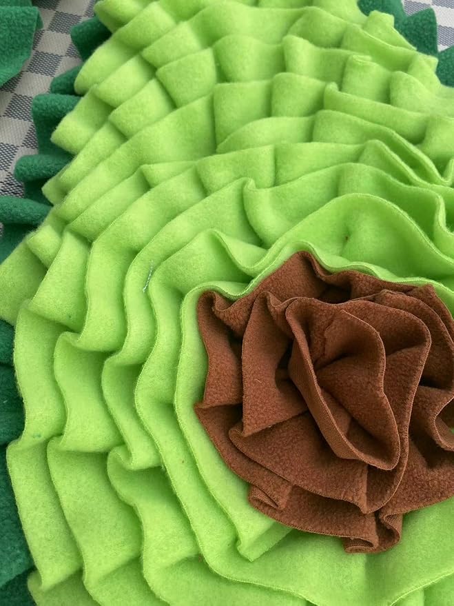 A Pair of Avocado Style Washable Anti Slip,Green Tough Feeding mat for Dogs, Pets Food Puzzles, pet Sniffing Foraging Snuffle mat