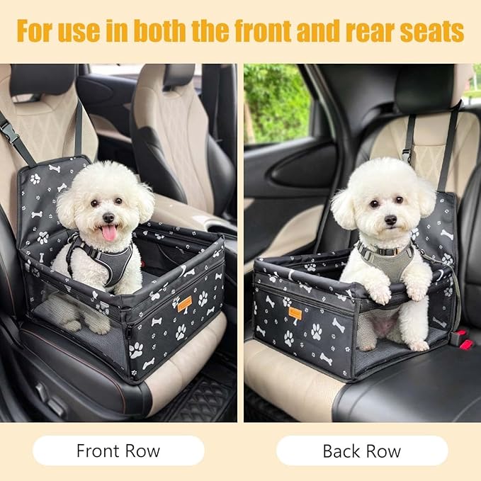 Pet Dog Booster Seat, Upgrading the Framed wall to Prevent Collapse，Breathable and Foldable Pet Car Basket，Removable and Washable pet car seat，Suitable for Small Pets Weighing no More Than 15BL