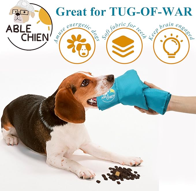 Ablechien Snuffle Knot for Dogs, Interactive Dog Puzzle Toys for Small Dogs, Puppy Enrichment Toys, Encourage Natural Foraging Skills, Snuffle Ball with 10 Treat Pockets for Slow Eating