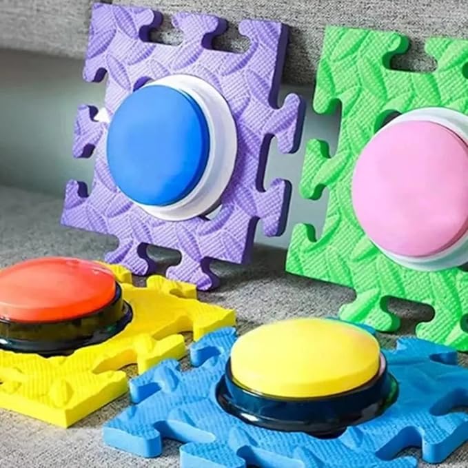 Pet Pressing Sound Toys Recordings Box Pads Dog Communication Buttons Recording Boxs Stickers Dogs Interactive Trainers Supplies (Random Recording Box)