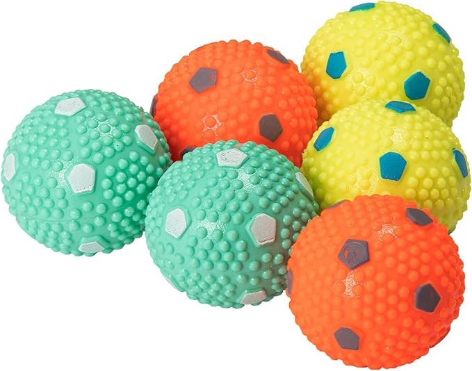 Dog Toy Balls for Small Dogs & Puppies, Chew & Chase Interactive 2” Soft Latex Balls, Durable Dogs Play Balls for Indoor/Outdoor (6 Pcs)