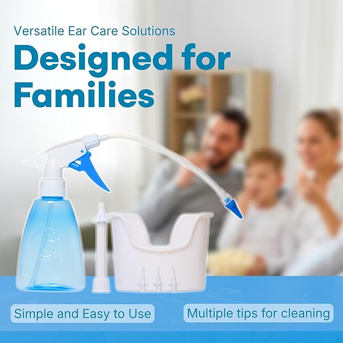 Medi Grade Ear Cleaning Kit Including Ear Cleaner Bottle, Basin with Quad-Stream tip - Earwax Removal Kit for Enhanced Hearing Clarity - Ear Wax Removal Tool for Ear Hygiene