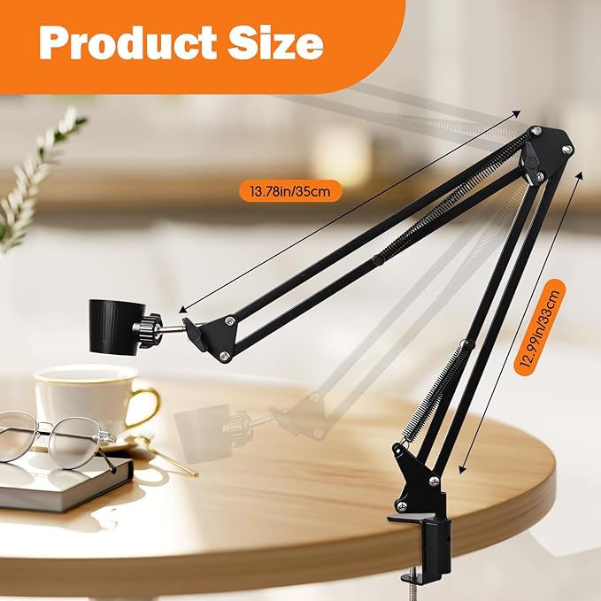 Hivexagon Hair Dryer Clamp Stand - Multi Angle Adjustable Stand, Multifunctional Stand, Metal Cantilever Metal Base Stand, Allow You to Dry Hair Hand Freely