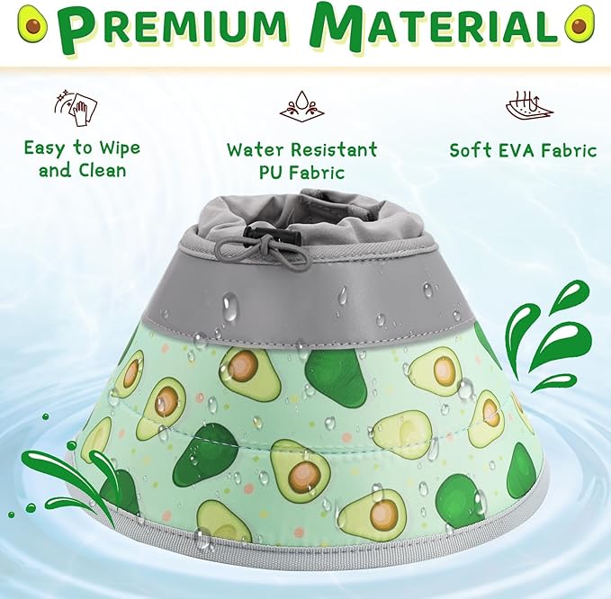 Cat Cone Collar Soft to Stop Licking, Adjustable, Foldable Lightweight Kitten Cones After Surgery Recovery for Cats & Kittens, Cat Cone Alternative, Easy Eating (Avocado Green, M)