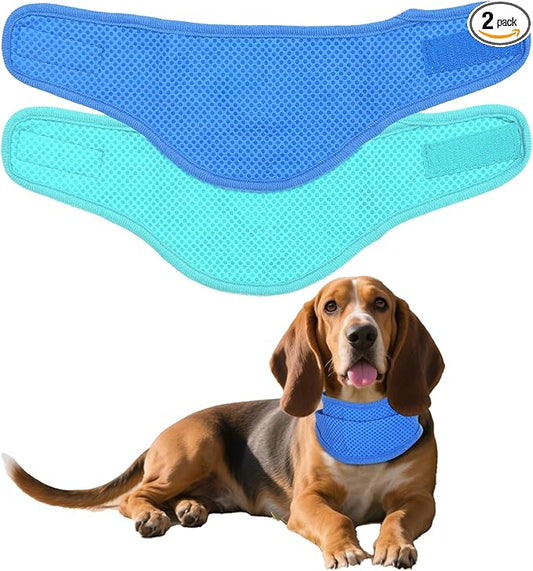 hoyuwak 2 Pack Instant Cooling Dog Bandana Scarf & Vest – Reusable, Adjustable Pet Cooling Bandana for Dogs, Summer Essentials for Walks, Hikes, Playtime (Large)