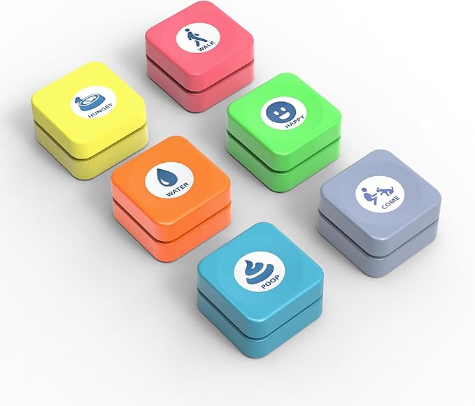 Rechargeable Dog Buttons for Communication Starter Pack,Training Dogs Talk Buttons Set Voice Recordable Gifts Funny for Study Office Home 6 Counts