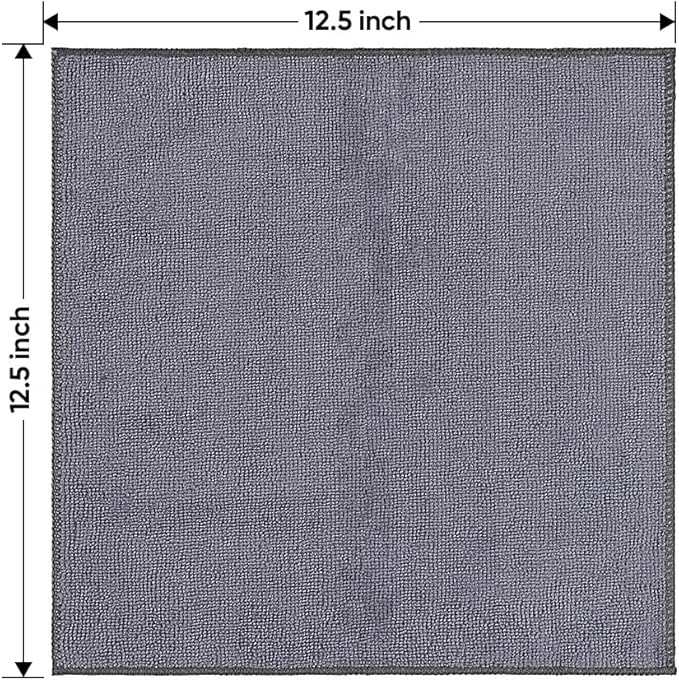 HOMEXCEL Grey Microfiber Cleaning Cloth 400 Pack, 11.5 x 11.5 inch Bulk Shop Towels | Reusable Cleaning Rags for Cars, Kitchen, Window, Garage and House, Ultra Absorbent, Lint Free, Streak Free