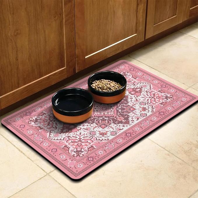 Pet Feeding Mat for Floors Waterproof Dog Mat for Food and Water Absorbent Quick Dry Non Slip mat for Cat Bowls