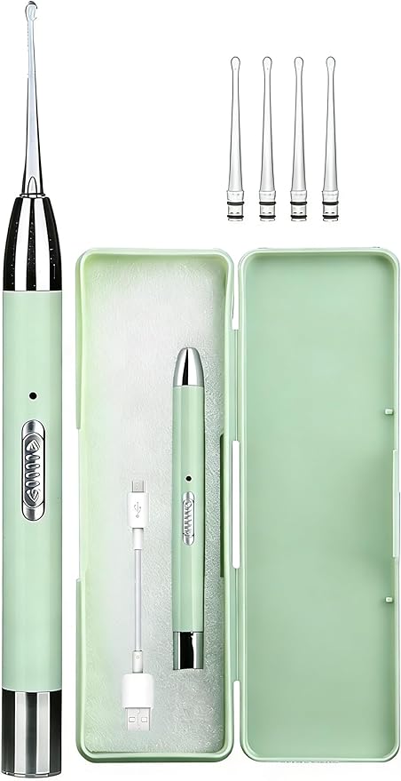Ear Wax Removal Tools with Light: Ear Cleaner Kit-Ear Scope with Light, Ear Tweezers with LED Light for Adults Kids - Built-in USB Ear Wax Remover with Storage Box