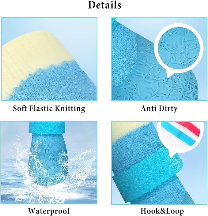 Dog Boots,Dog Paw Protectors Socks for Hot Pavement,Anti Slip Dog Shoes for Hardwood Floors_M(Blue)