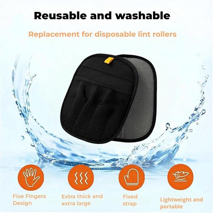 Pet Hair Removal Glove for Dogs & Cats, Newly Upgraded Reusable Electrostatic Pet Hair Glove, Magic Brush Pet Hair Remover Comes with Nail clippersTool for Clothing, Couch, Carpet, Car Seat