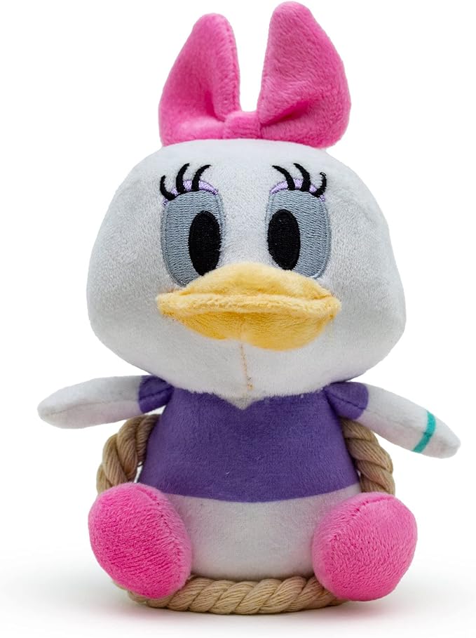 Buckle-Down Disney Dog Toy, Disney Daisy Duck Chibi Sitting Pose Pet Toy, Plush with Rope
