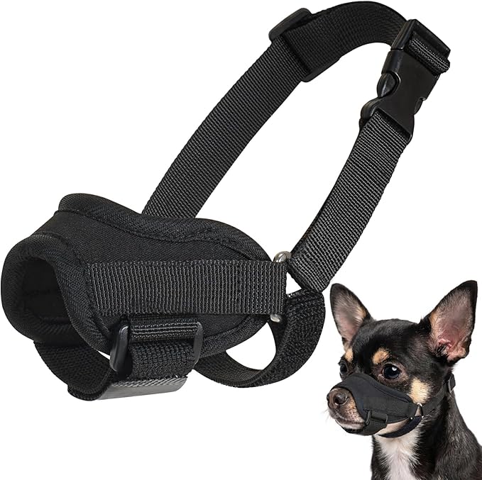 Soft Dog Muzzle for Large Medium Small Dogs, Adjustable Breathable No Bite Dogs Muzzle – Secure Fit Comfortable Humane Dog Mouth Guard for Training Grooming Walking(Medium)