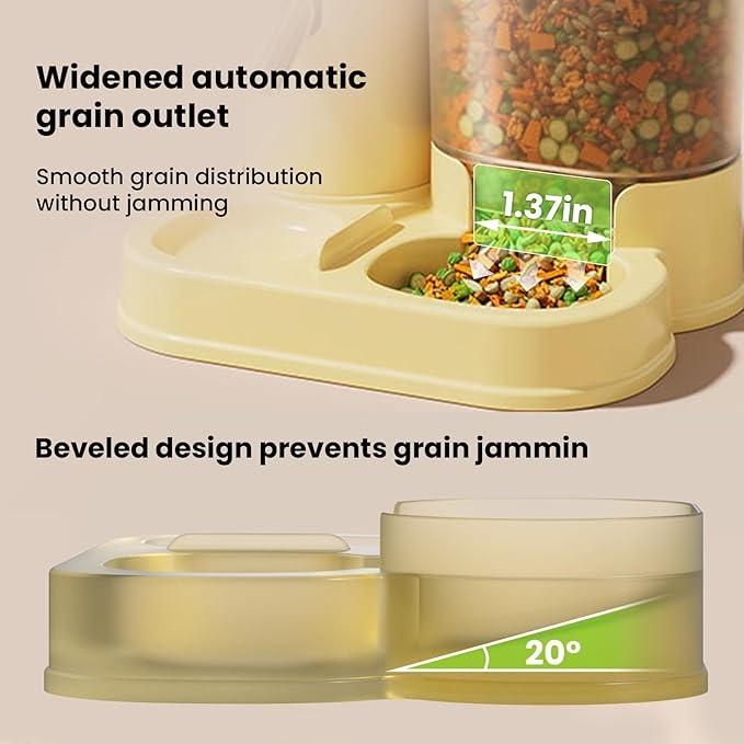 2 in 1 Hamster Water Bottle, Automatic Feeder, No Drip Small Animal Water Dispenser Food Bowl for Syrian Dwarf Hamsters, Gerbils, Mouse, Hedgehog, Hamster Cage Accessories (Green)