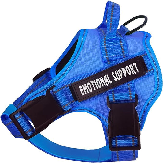voopet Service Dog Harness, Emotional Support Pet Vest Harness, Reflective Breathable and Adjustable No-Pull ESA Dog Harness for Small Medium Large Dogs (with 4 PCS Removeable Tags)