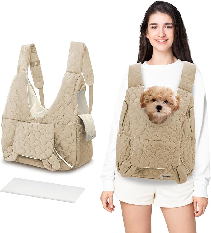 JourCraf Pet Carrier Backpack, Adjustable Pet Front Cat Dog Carrier Backpack Travel Bag for Small Medium Dogs Cats and Rabbits, Safety Strap with Removable Bottom Plate for Camping Hiking Traveling