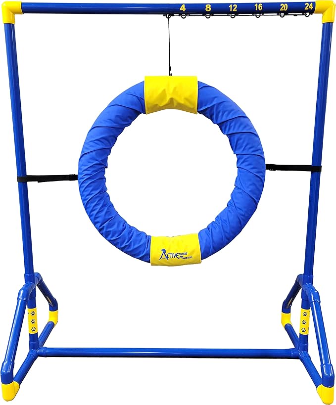 ActiveDogs Endurance Agility Agility Competition Tire Jump PVC Frame for Dog Agility Tunnel Equipment Indoor or Outdoor use (Standard Tire)