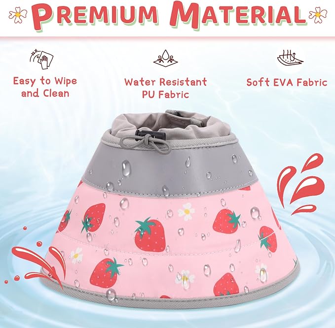 Cat Cone Collar Soft to Stop Licking, Adjustable, Foldable Lightweight Kitten Cones After Surgery Recovery for Cats & Kittens, Cat Cone Alternative, Easy Eating (Pink, M)