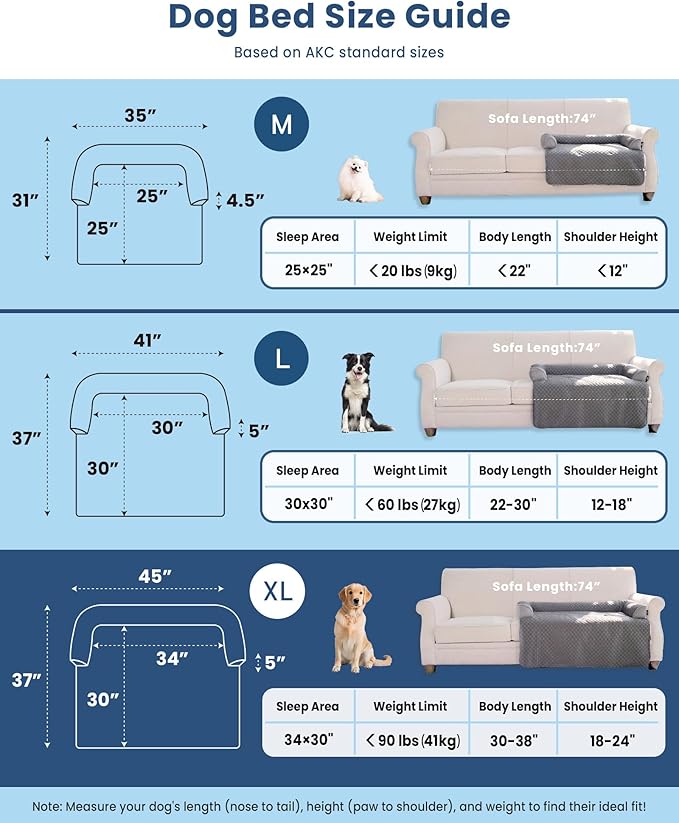 Dog Cooling Mat Large Sized Cooling Dog Beds for Couch with Sides, Self Cooling Orthopedic Pet Bed with Removable Washable Cover for Sofa Floor Car, Durable & Non-Gel, 45 x 37 inch, Grey