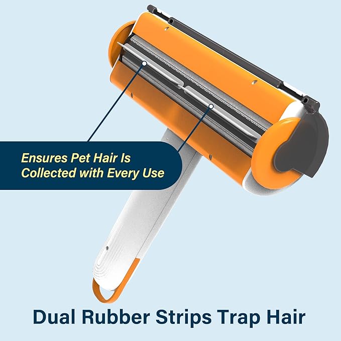 Pet Hair Remover, Lint Roller for Pet Hair, Reusable Fur Removal Tool- Cat and Dog Hair Remover for Car Interior, Couch, Furniture, Lint, Carpet, Clothing and Bedding (White)