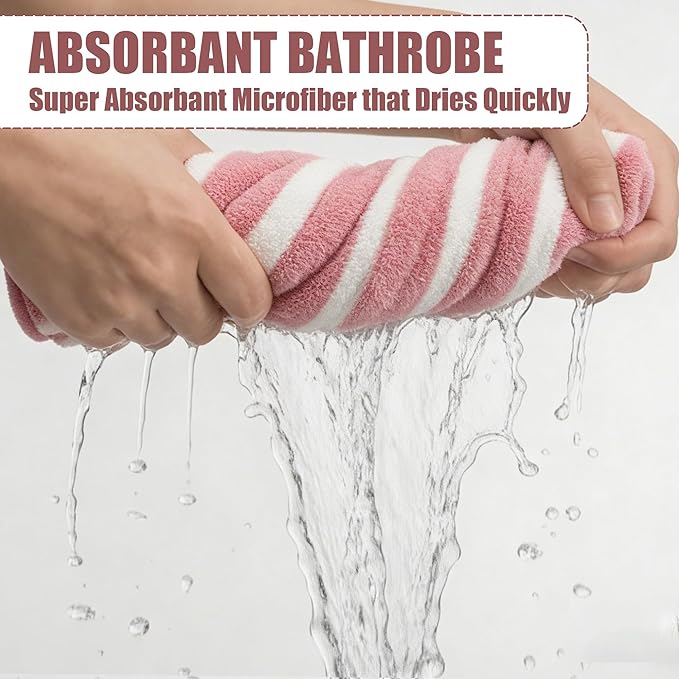 Fast Drying Dog Bath Robe, Super Absorbent Stripes Dogs Towel, Adjustable Warm Keeping Pet Puppy Bath Supplies (Red, XS)