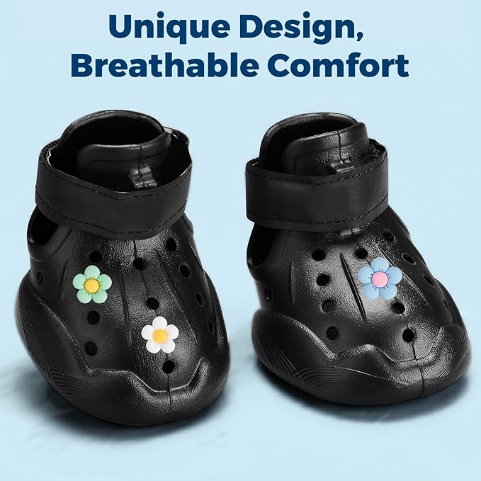 Dog Shoes for Dogs, Clogs Boots Booties Hot Pavement, Rain Waterproof Shoe Summer Sandals Puppy Breathable Doggie Doggy Light Water Up Sneaker (Black, Small)
