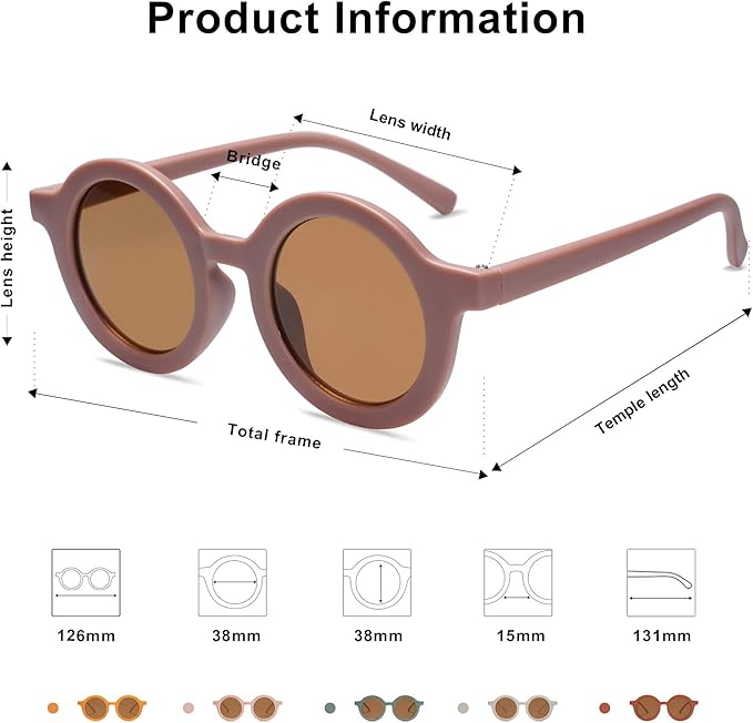 SOJOS Cute Round Polarized Sunglasses for Kids Girls Boys UV400 Protection De Sol Gafas Beach Holiday