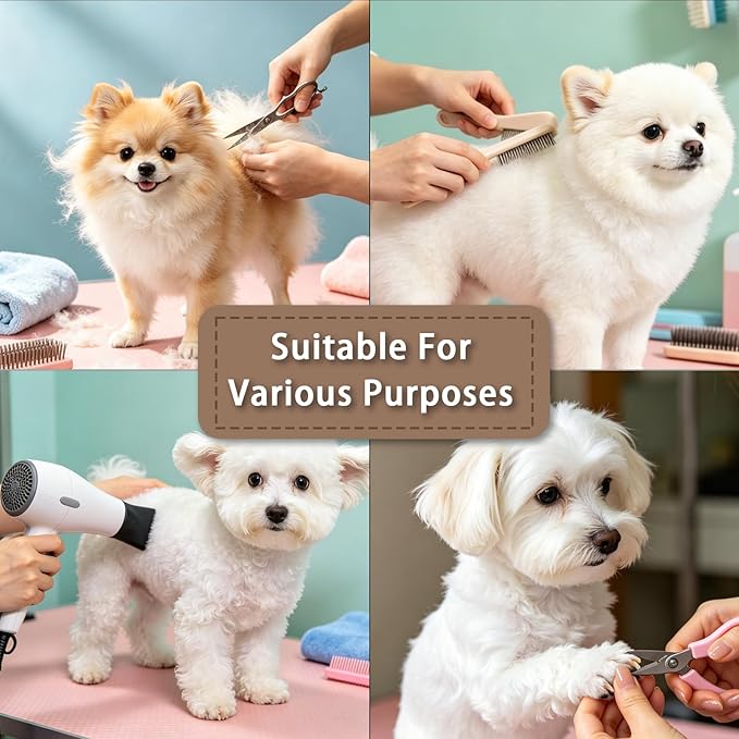 Dog Grooming Arm with Clamp, 15.7-35.4" Height & 14.9" Width, Dog Grooming Station with Hammock & Storage Basket, for Small to Medium Dogs, Perfect for Home Nail Trimming, Drying and Grooming