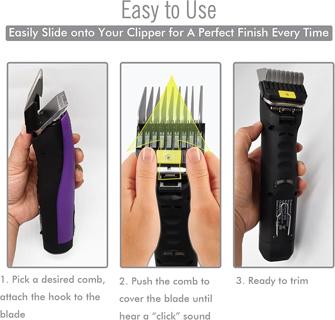 Professional A5-Style Animal Clipper Stainless Steel Color-Coded Snap-on Attachment Guard Guide Comb, 1/8"-1" Compatible with Wahl KM Series Oster A5 Andis Detachable Blade Pet Dog Groomers (#5-5/8")