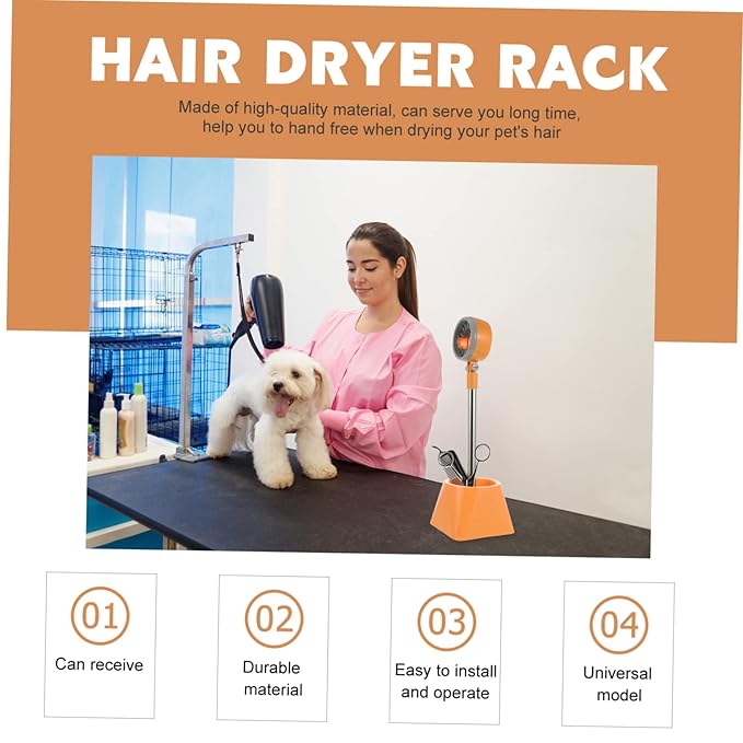 Durable Floor-standing Hair Dryer Stand Practical Hair Dryer Rack with Strong Suction Space-saving Storage for Home Use and Pet Drying