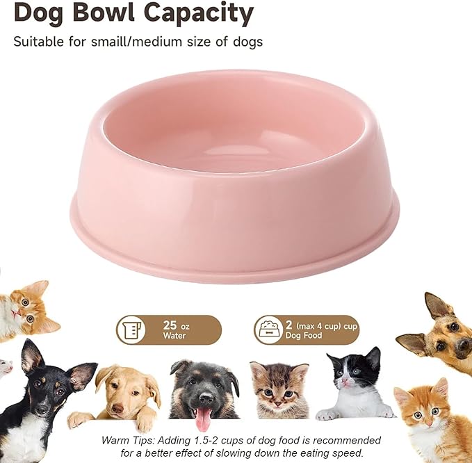 Heavy Duty Non-Slip Pet Bowl for Cats & Dogs - Thickened Spill-Proof Food & Water Dish with Wide Base, Tip-Proof Design for Pet Owners