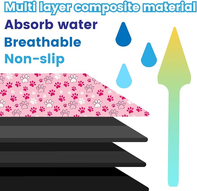 Dog Feeding Placemat Pink Cat Food Mat Small Cute Paw Print Pattern Rectangle Diatomaceous Earth Absorbent Quick Dry Pet Feeding Rugs Protect Floors for Food and Water Supplies 20 x 12 Inch