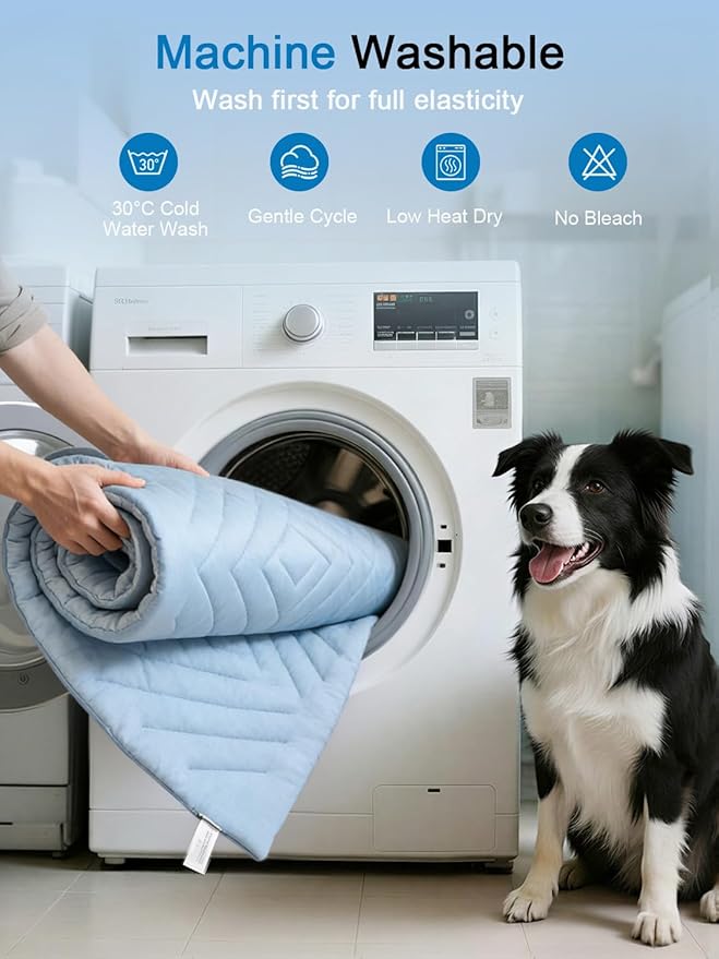 Dog Cooling Mat Self Coolings Foldable Cooling Pad for Dog in Summer Coolings Mat for Dogs and Cats Machine Washable (Rectangle,Blue, X-Large-59 L x 40" W)