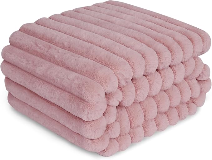 Waterproof Pet Blanket for Large Dogs & Cats - Reversible Calming Plush, Washable Furniture Cover for Couch, Bed, Car Seat, Blocks Leaks, Stains & Pet Fur (Pink, 60"x80")