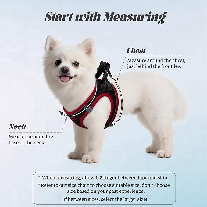 YIMEIS Dog Harness and Leash Set, No Pull Soft Mesh Pet Harness, Reflective Adjustable Puppy Vest for Small Medium Large Dogs, Cats (Black & red 01, X-Small (Pack of 1)