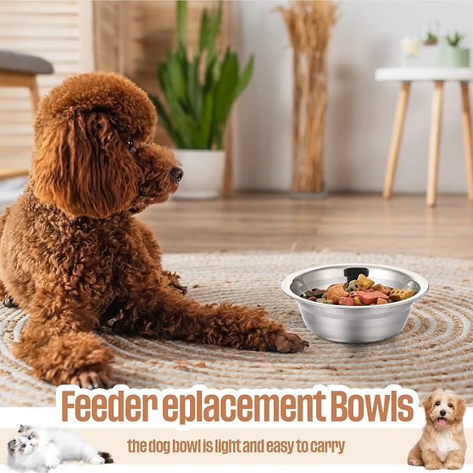 Zhehao 30 Pcs Stainless Steel Dog Bowls Bulk Metal Dog Food and Water Container Replacement Lightweight Pet Bowl for Cage Kennel and Crate(16 oz)