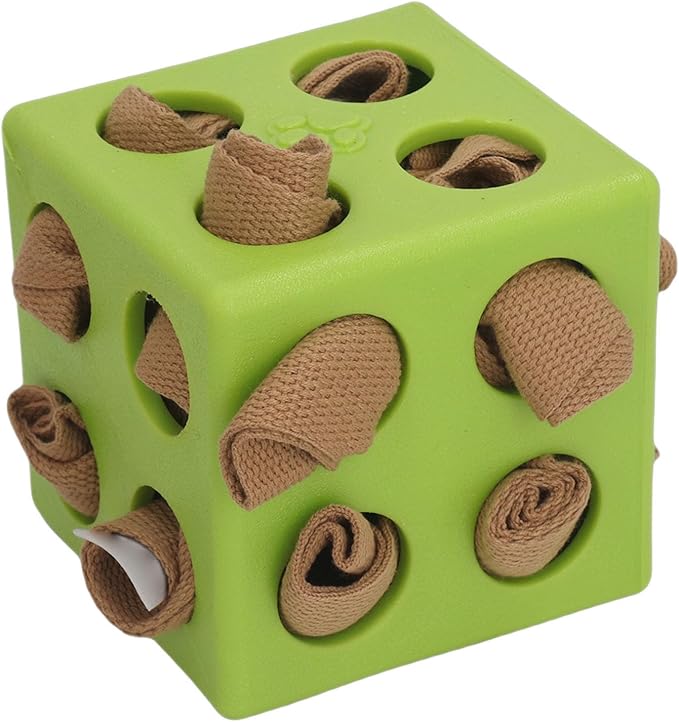 Dog Enrichment Toy Snuffle Ball Interactive Treat Dispenser Puzzle for Mental Stimulation with Slow Feeder Design for Dogs Pets (Green)