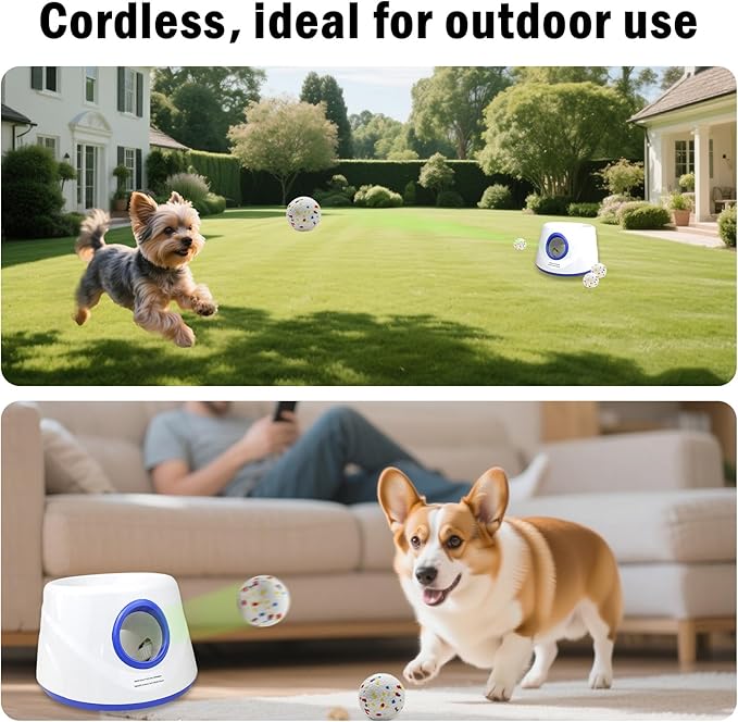 6 Pack Dog Balls, Specially Designed for Dogs that Like to chew, 2.2inch Stain-Resistant/Easy-Clean White Balls, Perfect for 2.2 Inch Automatic Dog Ball Launcher (ETPU Material)